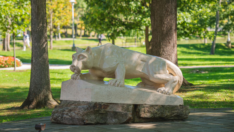 The Lion Shrine statue at Penn State Altoona