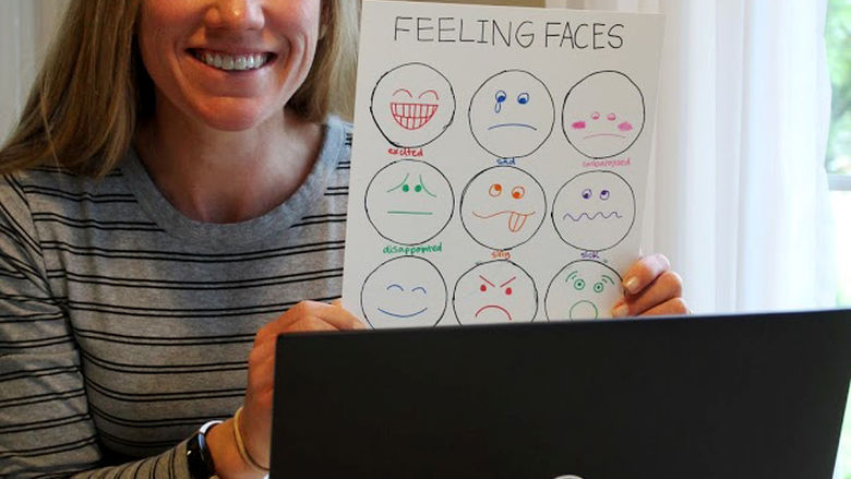 Heidi Manfred conducts a virtual therapy session