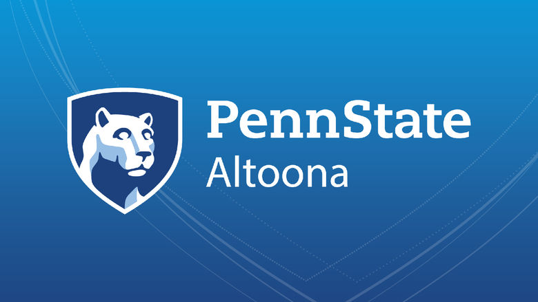 Penn State Altoona mark with the Community Shield graphic in the background