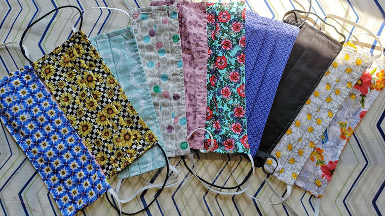 several cloth masks