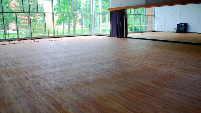 Dance studio in the Misciagna Family Center for Performing Arts at Penn State Altoona