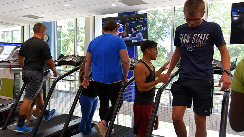 Kinesiology students on treadmills