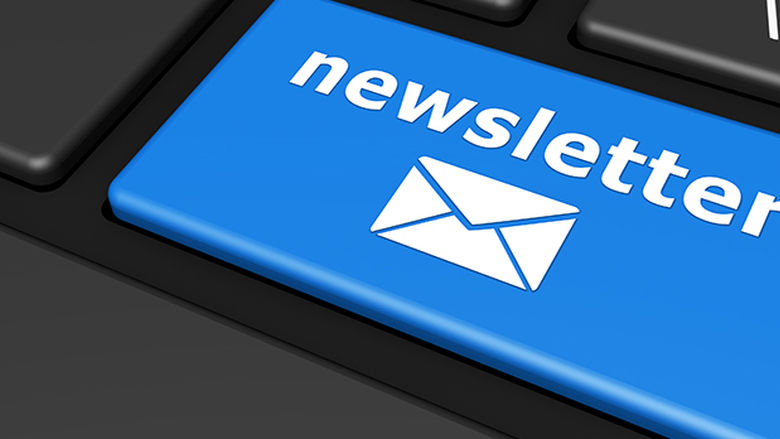 Newsletter button on a computer keyboard