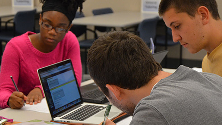 Students studying