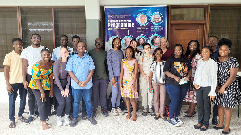 The full research team of students and mentors at the University of Cape Coast in Ghana.