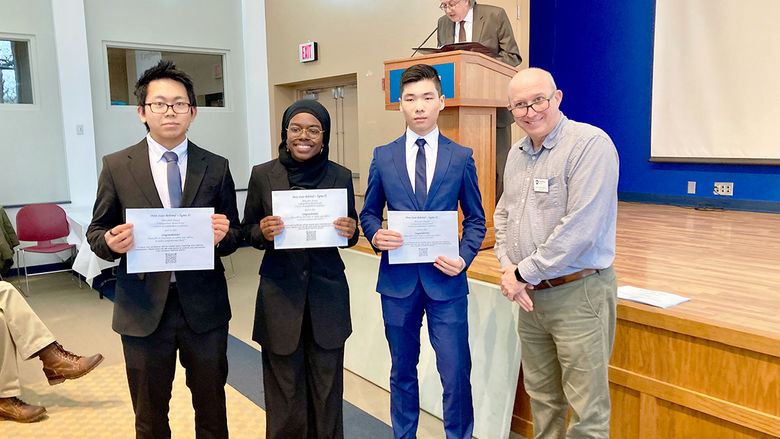 Penn State Altoona students Will Lin (right), Kai Watnabe (left), and Shannette Wahor (center)