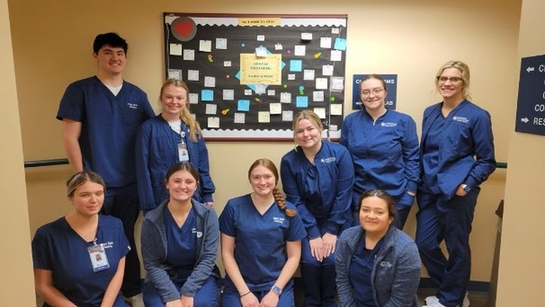 Penn State Altoona nursing students participating in wellness board resource