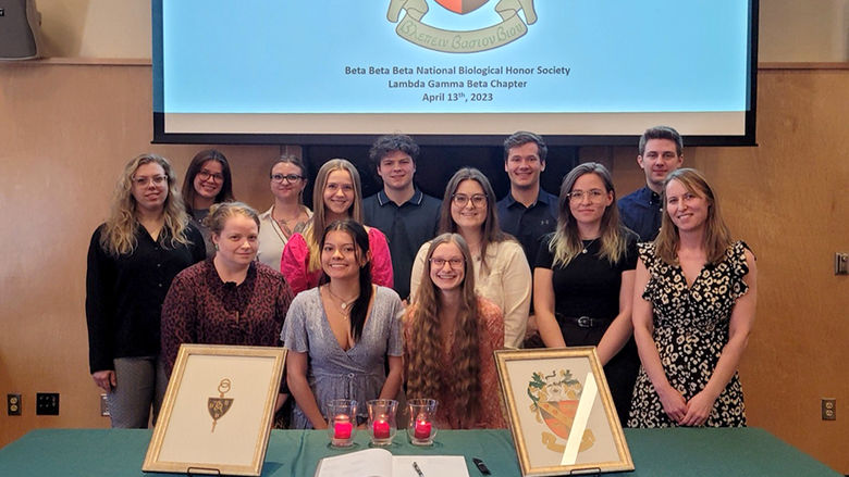Students being inducted at Tribeta's annual induction ceremony.