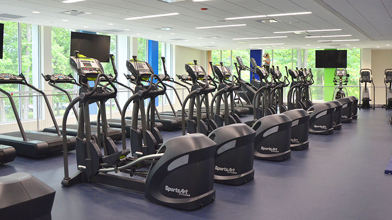 Ellipticals in the Reliance Bank Fitness Center