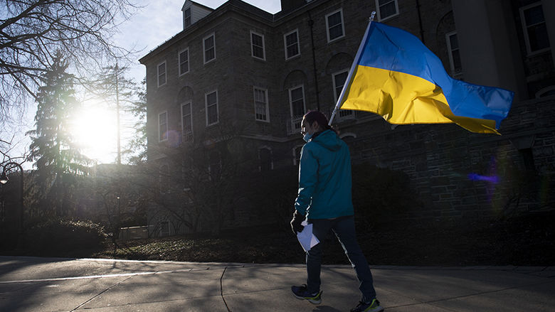 Ukraine protester at Old Main