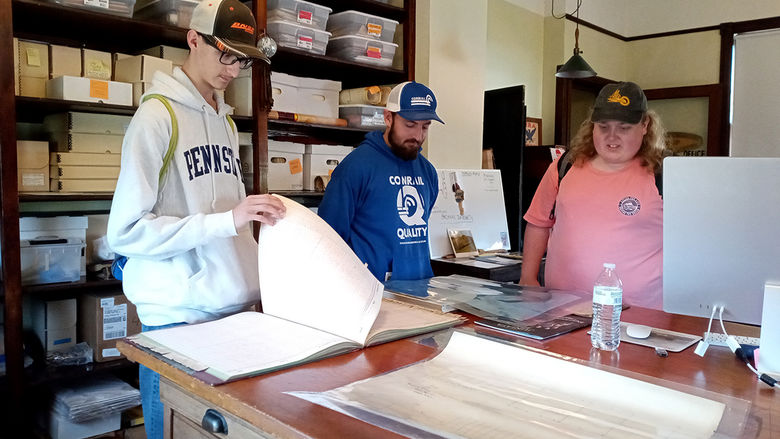RTE students examine archival records