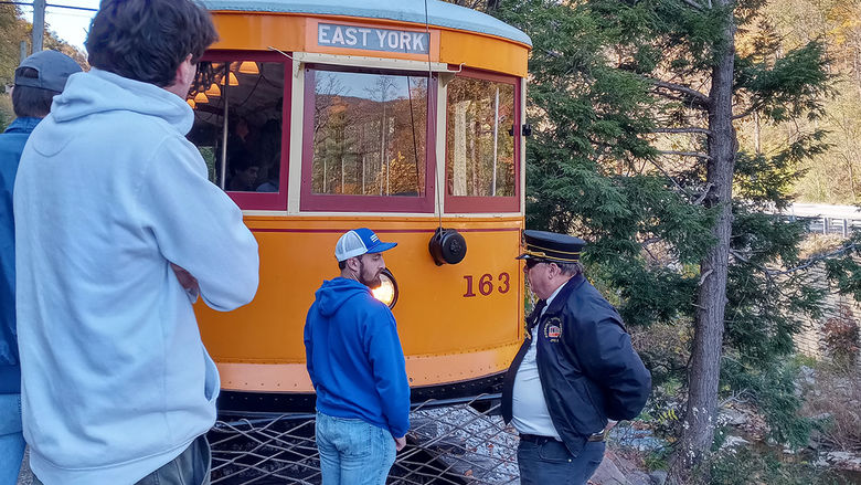 RTE students learn about the overhead wires