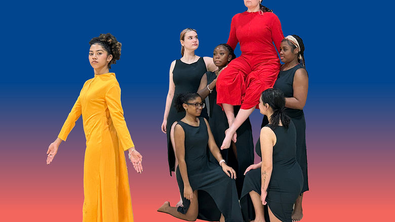 Dancers from Penn State Altoona's Ivyside Dance Ensemble rehearse for their spring 2025 performance.