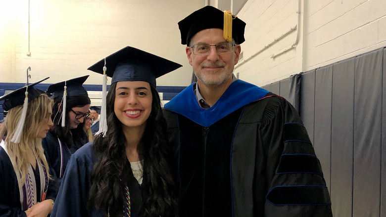 Sally Ghannam (left) with Ed Levri, professor of biology and head of the Division of Mathematics and Natural Sciences