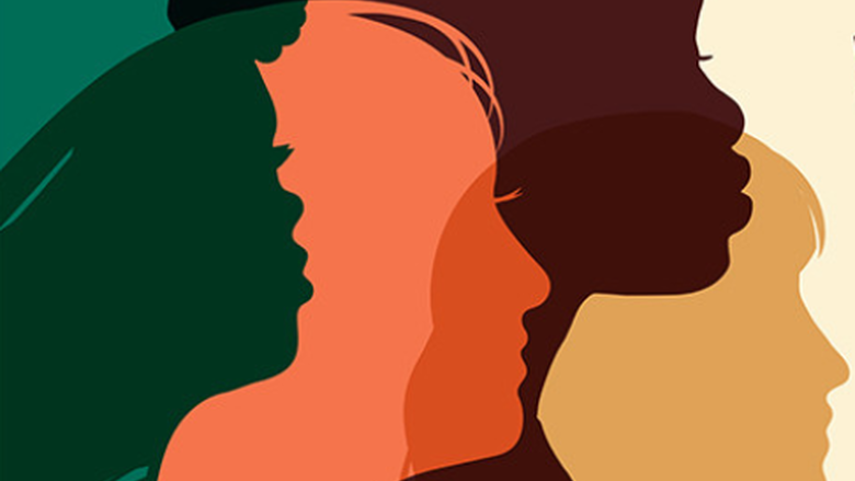 Image of women's faces silhouetted