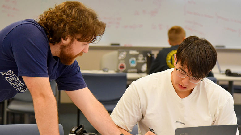 A student and a tutor work together at Penn State Altoona's Student Success Center