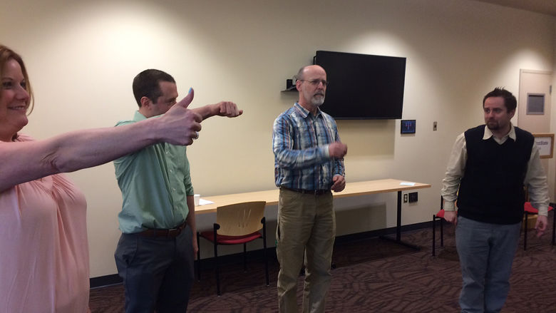 Students, faculty, and staff participate in a STAR Series workshop led by Sam Tanner