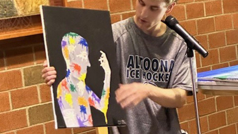 Student Talon McKendree shares his original artwork.