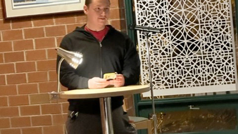 Xavier Kaiserian reads a poem.