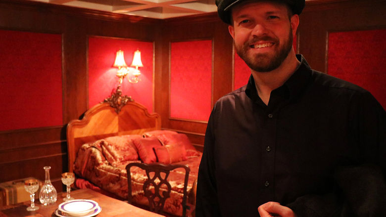 History professor Jared Frederick at the Titanic exhibit at the Carnegie Science Center