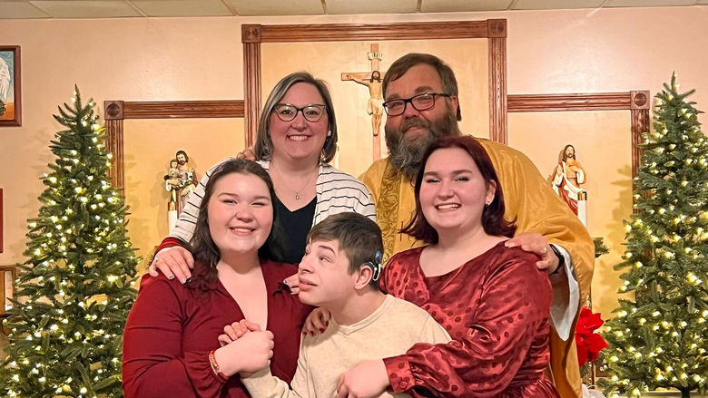 The Lill family celebrating Christmas