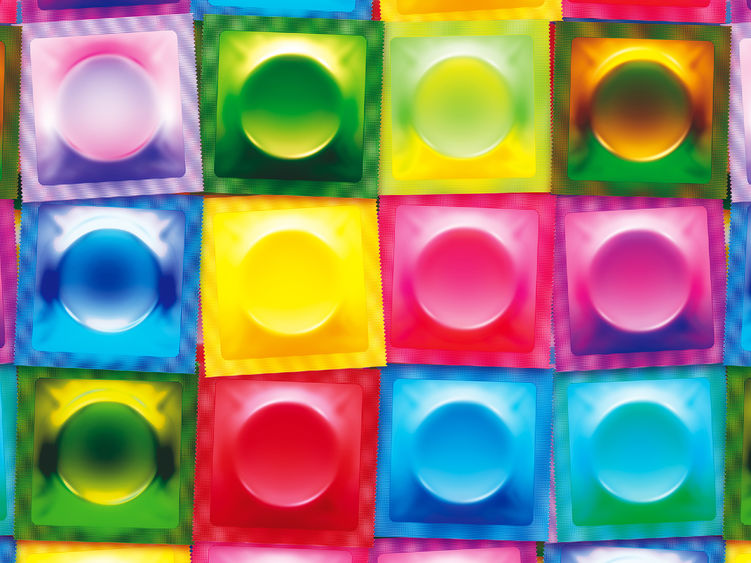 Colorful condoms