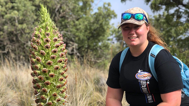 Nicole Kemerer and silver sword plant