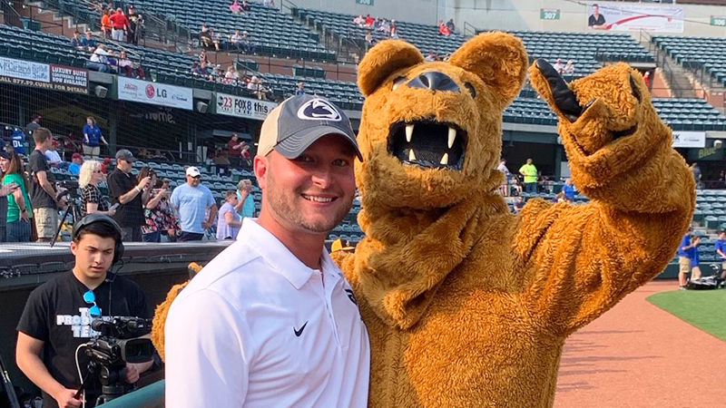 RJ Barnard and the Nittany Lion