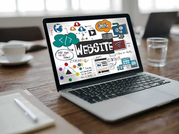 Website design on a laptop