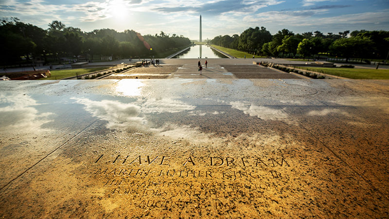 I Have a Dream etched in stone near the Washington Monument