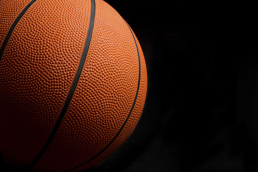 Basketball on a black background