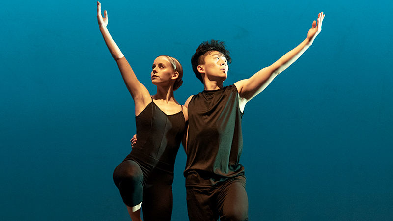 Two Ivyside Dance Ensemble members performing