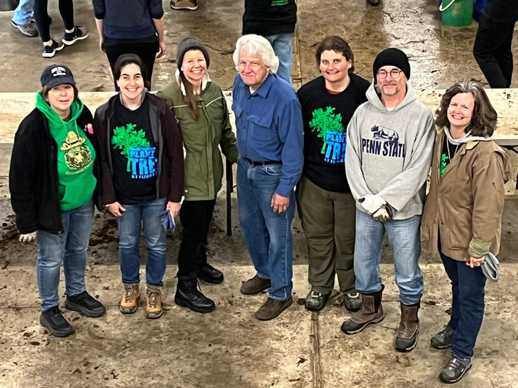 Terry Boyd, Lisa Emili, Laura Rotunno, Joe Pizarchik, Laura Palmer, Doug Page, and Carolyn Mahan at the Flight 93 Memorial restoration event