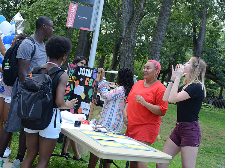 Penn State Altoona students recruit new members to student organizations at the annual involvement fair