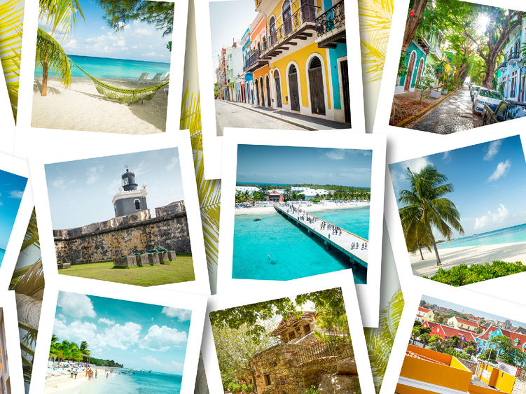 A collage of photos showcasing the Caribbean