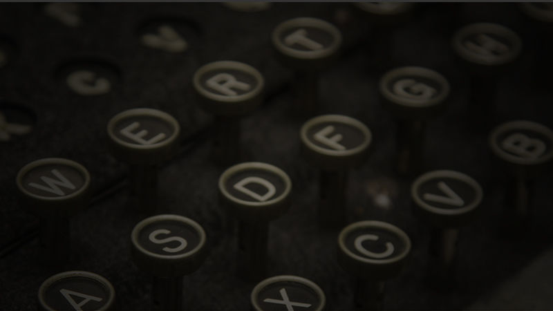 Close up of old-fashioned typewriter keys