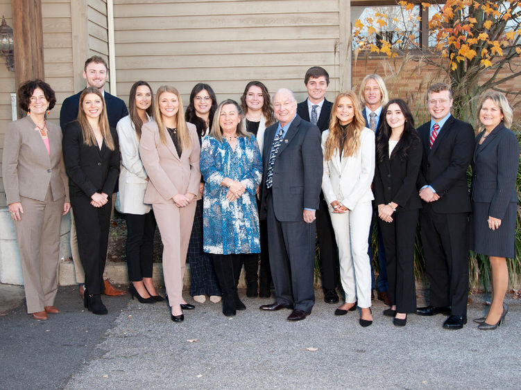 Fall 2021 Sheetz Fellows inductees pose with Lori J. Bechtel-Wherry, Steve and Nancy Sheetz, and Donna Bon