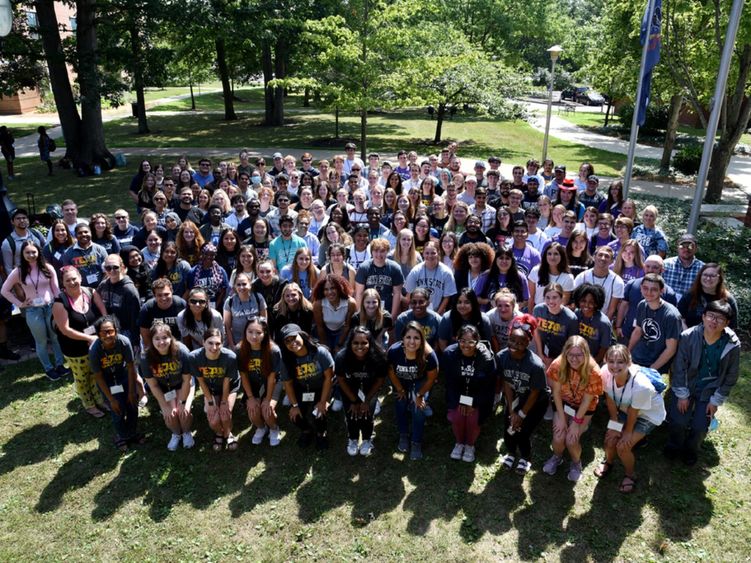 Student leaders pose for a photo at the 2022 Summer Leadership Conference