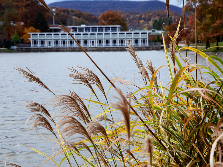 Slep Student Center in the autumn