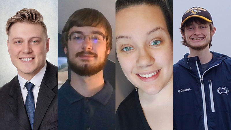 Photo collage of Penn State Altoona's four student marshals for spring 2021 commencement.