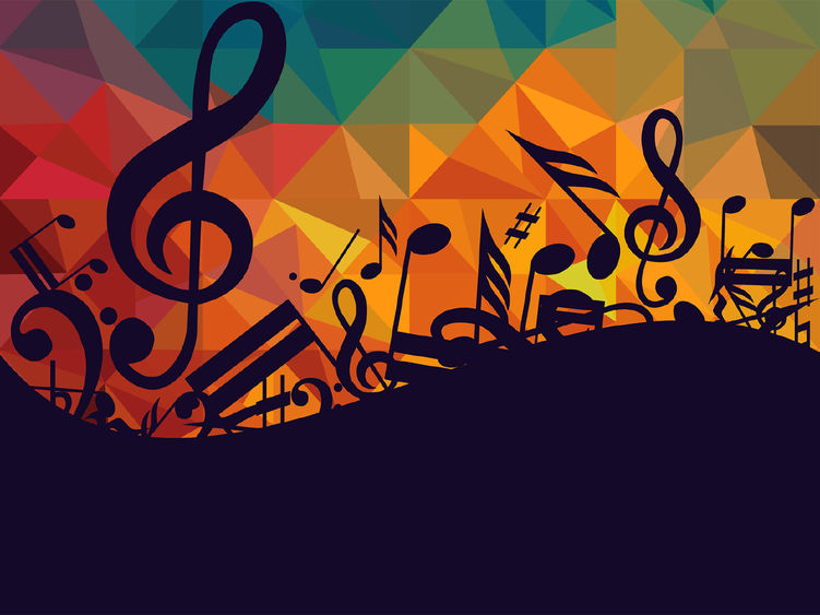 A colorful graphic representing jazz music