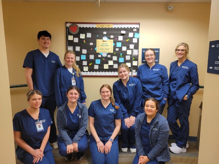 Penn State Altoona nursing students participating in the wellness board resource.